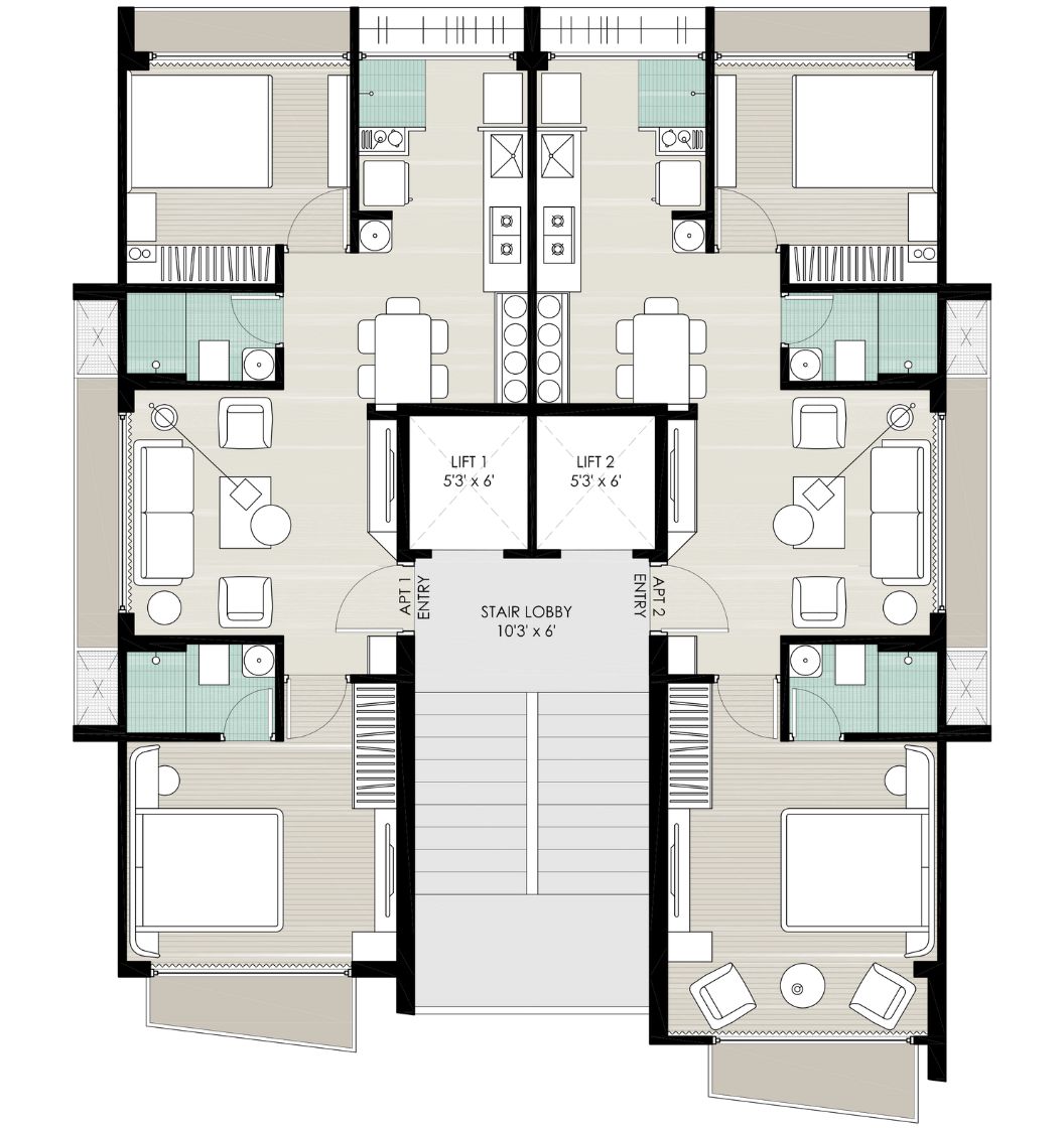 APT Level Plan (2ND To 7TH Floor)